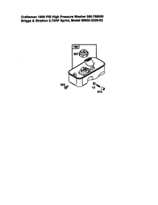 Fuel Tank Cap Diagram and Parts List for 98902-2228-E2  Briggs and Stratton Engine